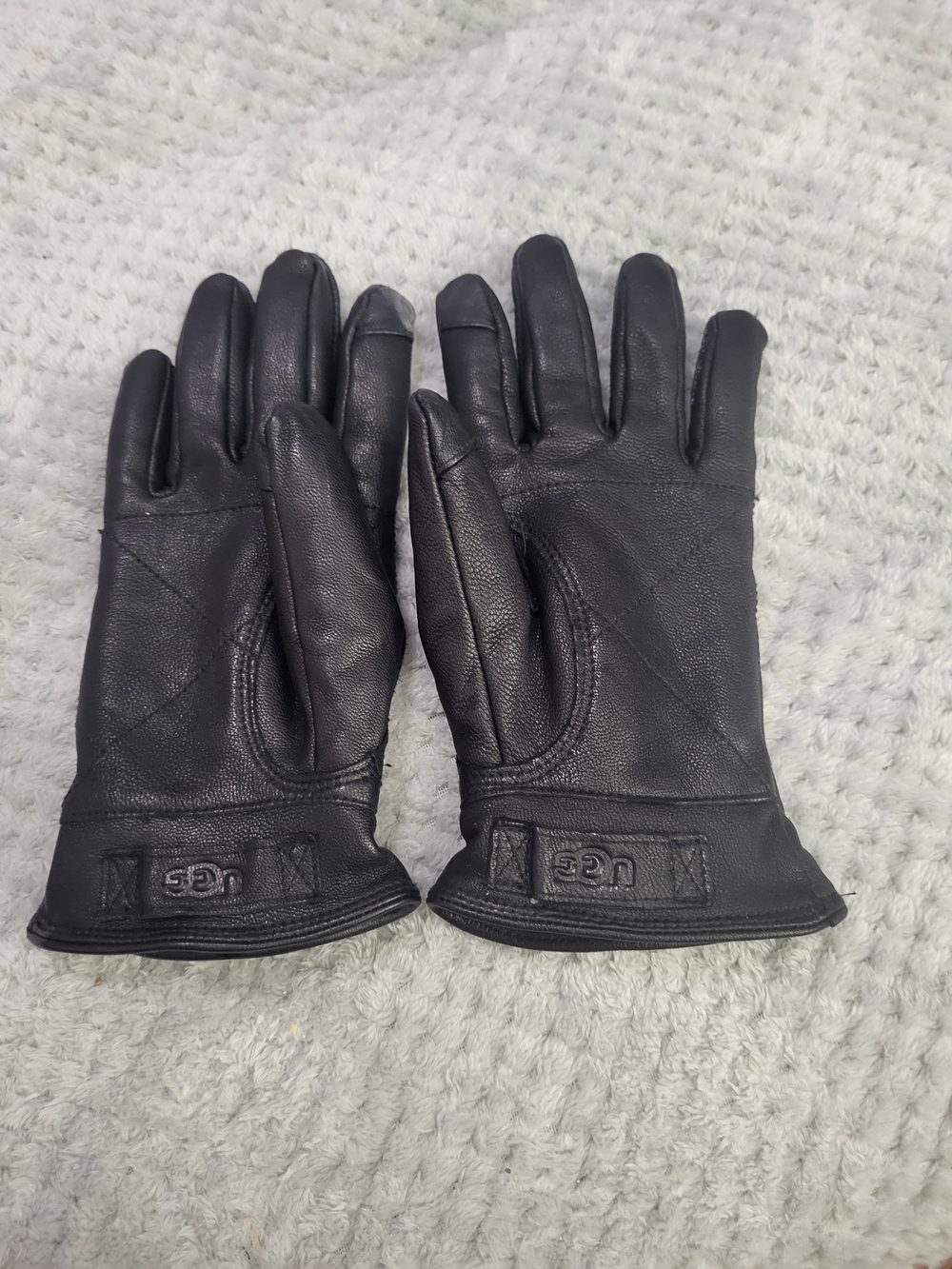 Nwot Mens UGG‎ Black Leather Gloves Medium